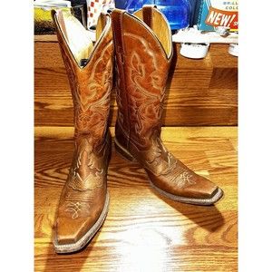 REYME Women Western Boots Light Brown Pointed Toe Size 27.5 US 10.5 EUC 32383